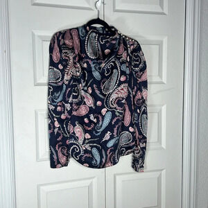 Thurley Long Sleeve High Neck Blouse size 6 Rent The Runway